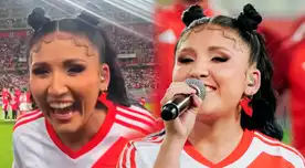 Milena Warthon orgullosa de haber cantado en partido de Perú.