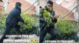 Peruano se olvida de flores amarillas para su novia y hace lo impensado en plena calle.