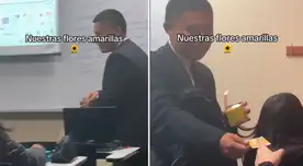 Un joven tuvo como creativa idea darles manzanilla a sus compañeras a falta de flores amarillas y video es viral en TikTok.