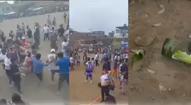 La batalla campal se dio en presencia de niños.