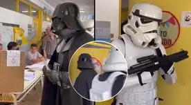 Hombre disfrazado de Darth Vader votó en Elecciones en Argentina y escena es sensación en TikTok.