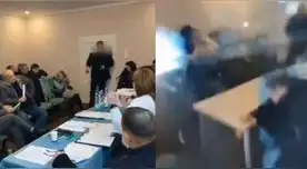 Diputado ucraniano detonó tres granadas durante reunión y dejó al menos 26 heridos Diputado ucraniano detonó tres granadas durante reunión y dejó al menos 26 heridos