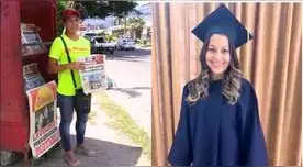 Joven vendedora de periódicos se gradúa como abogada y es viral en TikTok.