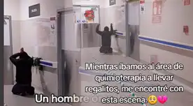 Hombre es captado orando de rodillas por su hijo en UCI y conmovedora acción se hace viral.