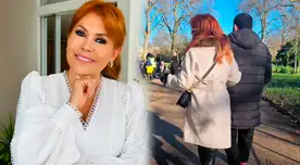 Magaly Medina y su hijo Gianmarco Mendoza se ven en Londres.