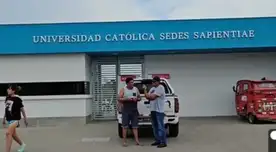 Cuatro heridos tras balacera en la puerta de la Universidad Católica Sapientiae.