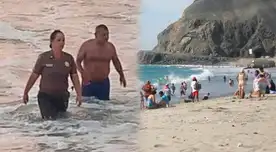 Testigos captaron el momento del rescate a los jóvenes en Chimbote.