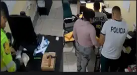 Los policías fueron captados manipulando las pruebas