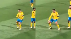 Cristiano Ronaldo y el gesto obsceno cuando le gritan “Messi” en pleno partido ante árabes