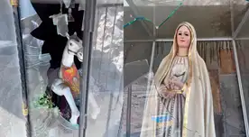 Vándalos destruyeron imágenes católicas que fueron construidas mediante colectas en La Molina. Vándalos destruyeron imágenes católicas que fueron construidas mediante colectas en La Molina.
