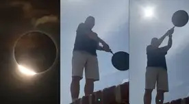 Hombre hizo gala de su ingenio para recrear un Eclipse Solar y es sensación en redes sociales.