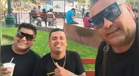 Koki Santa Cruz junto a los comediantes Frejolito junior y Jefferson.