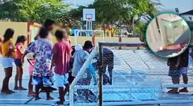 Menor de edad casi pierde la vida tras caerle un arco de fútbol en Piura.