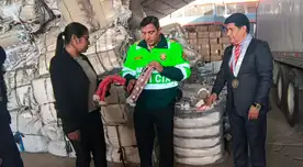 Agentes policiales y fiscales participaron del operativo de incautación de medias chinas.