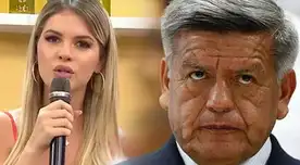 Brunella Horna defiende a César Acuña y sus viajes.