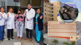 Equipo médico de San Borja salvo de morir a bebita que se comió un pescado en Junín. Equipo médico de San Borja salvo de morir a bebita que se comió un pescado en Junín.