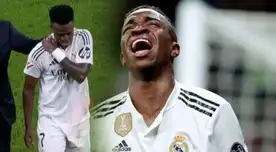 Vinicius Jr. tuvo que abandonar el partido por un duro golpe en el hombro.