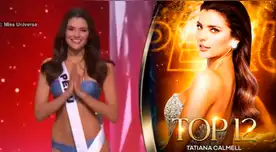 Tatiana Calmell pasa al TOP12 en el Miss Universo 2024.