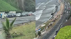 Congestión vehicular en la Costa Verde por caída de dos postes luego de accidente de tránsito Congestión vehicular en la Costa Verde por caída de dos postes luego de accidente de tránsito