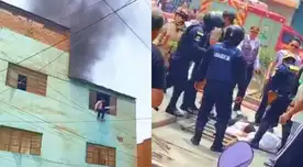 Fuerte incendio en Cercado de Lima: persona saltó desde el último piso para salvarse