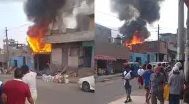 El terrible incendio se reportó alrededor de la 9:41 a. m. en el jirón Santa Rosa en el distrito de Comas.