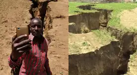 Según lo indicado por especialistas, una grieta de 60 kilómetros se abrió de golpe en el suelo en territorio africano. Según lo indicado por especialistas, una grieta de 60 kilómetros se abrió de golpe en el suelo en territorio africano.