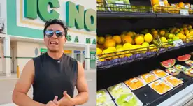 Peruano muestra precios en supermercado boliviano. Peruano muestra precios en supermercado boliviano.