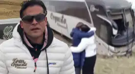 Karla Tarazona y Christian Domínguez se pronuncian sobre accidente de Gran Orquesta Internacional.