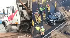 Accidente múltiple en la Panamericana Sur: dos camiones se vuelcan y paralizan el tránsito en Atocongo