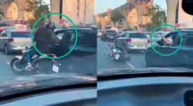 Delincuente intenta asaltar a chofer en caótico tránsito pero termina abatido con su propia arma: conductor lo enfrentó y eliminó sin piedad