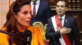 Rebeca Escribens enojada por los antecedentes del mandatario José Jerí. Rebeca Escribens enojada por los antecedentes del mandatario José Jerí.