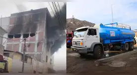 Incendio en Cercado de Lima: Sedapal envía cisterna para apoyar a bomberos.