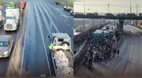 Derrame de petróleo genera tráfico en la Vía Evitamiento.