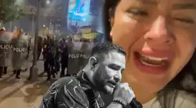 Esposa de Paul Flores ROMPE EN LLANTO en plena marcha al sufrir de VIOLENCIA por la PNP: "Tuvimos que escondernos"