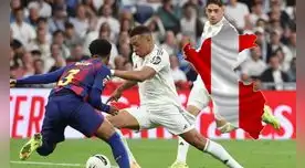 Marca peruana apareció en el Santiago Bernabéu durante el clásico español. Foto: composición EP/AFP Marca peruana apareció en el Santiago Bernabéu durante el clásico español. Foto: composición EP/AFP