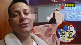 Luigui Carbajal recibió ramo de rosas tras su ampay en hotel.