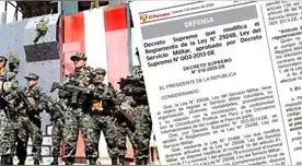 A través de un decreto supremo, se ha modificado el Registro Militar obligatorio A través de un decreto supremo, se ha modificado el Registro Militar obligatorio