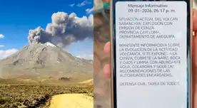 Volcán Sabancaya en alerta naranja tras explosión en Arequipa: Indeci advierte emisión de cenizas