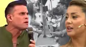 Christian Domínguez se molesta al ver a Karla Tarazona cariñosa con otro hombre. Christian Domínguez se molesta al ver a Karla Tarazona cariñosa con otro hombre.