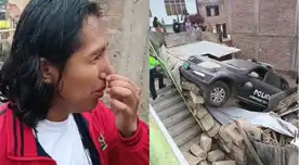 Patrullero de la Policía Nacional termina sobre el techo de una vivienda en Arequipa. Patrullero de la Policía Nacional termina sobre el techo de una vivienda en Arequipa.