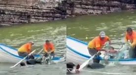 Captan a pescadores realizando ilegal "traqueo" en zonas protegidas del mar en Chorrillos Captan a pescadores realizando ilegal "traqueo" en zonas protegidas del mar en Chorrillos