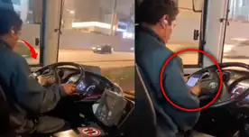 Chofer del Metropolitano es captado en el celular mientras manejaba el bus.