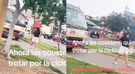 Couster INVADE ciclovía pero joven se hace respetar e IMPIDE que siga avanzando como si nada: "Vale un Perú"
