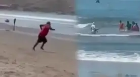 ¡HÉROE SIN CAPA! Vendedor ambulante se lanza al mar para salvar de morir ahogados a niños arrastrados por olas en Barranca