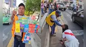 La streamer japonesa 'Nanatty' tuvo que pedirle disculpas de rodillas al ambulante. Foto: captura Kick/Nanatty