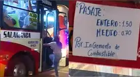 Usuarios reportan que diverasa empresas de transporte han subido sus pasajes por la escasez de gas