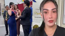 Karen Paniagua se quiebra por comentarios tras recibir premio del Parlamento Andino.