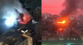 Dantesco incendio en Cercado de Lima consume edificio clandestino y moviliza a bomberos en gran despliegue. Dantesco incendio en Cercado de Lima consume edificio clandestino y moviliza a bomberos en gran despliegue.