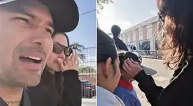 Karen Schwarz se pone sentimental al dejar a sus hijas en el colegio.
