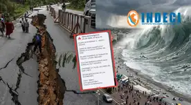 Indeci descarta alerta falsa sobre terremoto de magnitud 8.7 y tsunami tras mensajes difundidos.